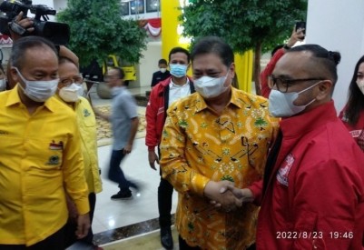 Ketum PSI Giring Bertemu Ketum Golkar Airlangga Hartarto