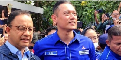 Didampingi Annisa Pohan, AHY Sambut Hangat Anies di Markas Demokrat 